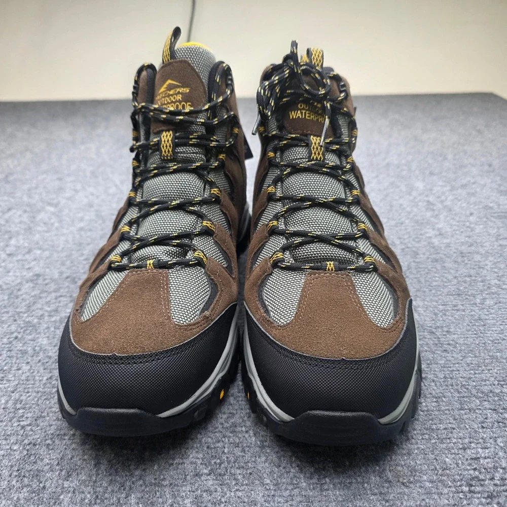 Skechers Mens 13 Rickter Branson Waterproof Hiking Boots Khaki 204910 NIB